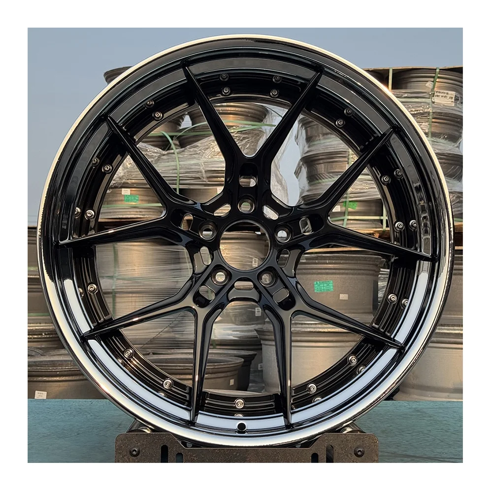 Llanta de 2 piezas 19 20 21 22 24 pulgadas rueda de coche de carreras forjada personalizada 5x114,3 ruedas de aleación cromadas 6061-T6 para Porsche
