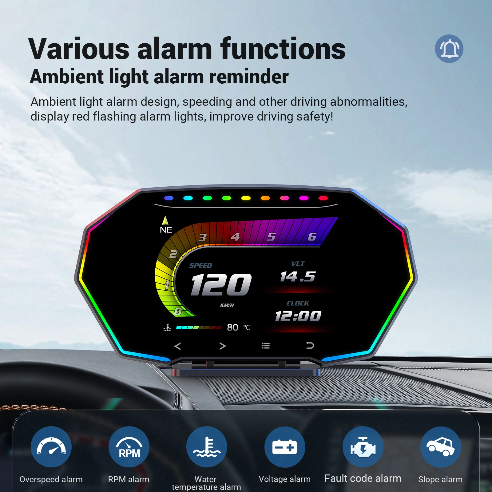Pantalla HUD OBD2 F11 GPS LCD – Visualizador datos motor