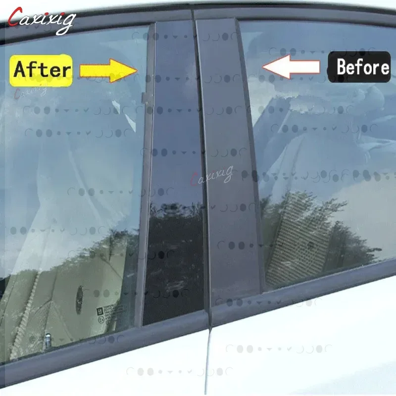 Cubierta de poste de pilares B C para ventana de coche, embellecedor de efecto espejo para Chery Omoda 5 2022-2024, columna de puerta, pegatina de PC negra brillante, 6 uds. - imagen 5