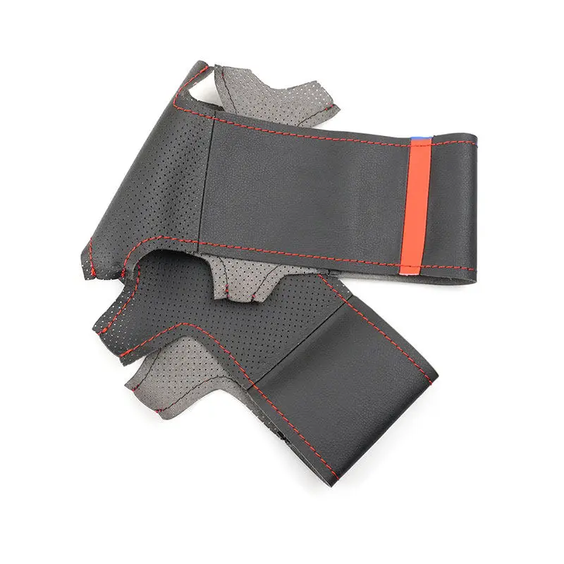 Funda cuero negro volante Toyota Prius XW20 con costura roja - imagen 3