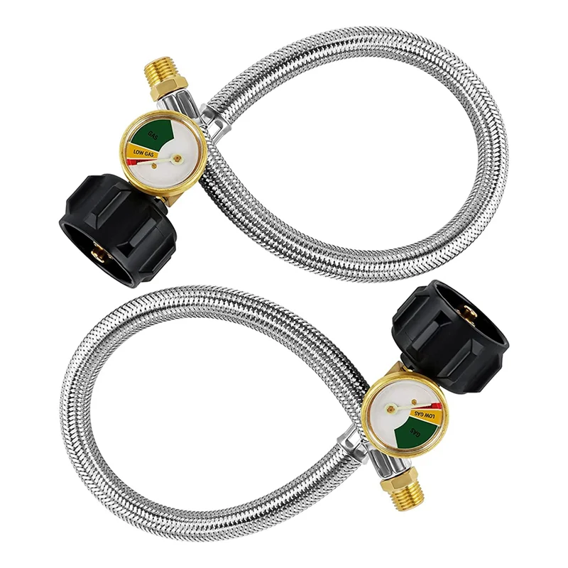 AB56-2 Manguera de Propano para RV, 15 pulgadas, inox, conexión rápida