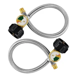 AB56-2 Manguera de Propano para RV, 15 pulgadas, inox, conexión rápida
