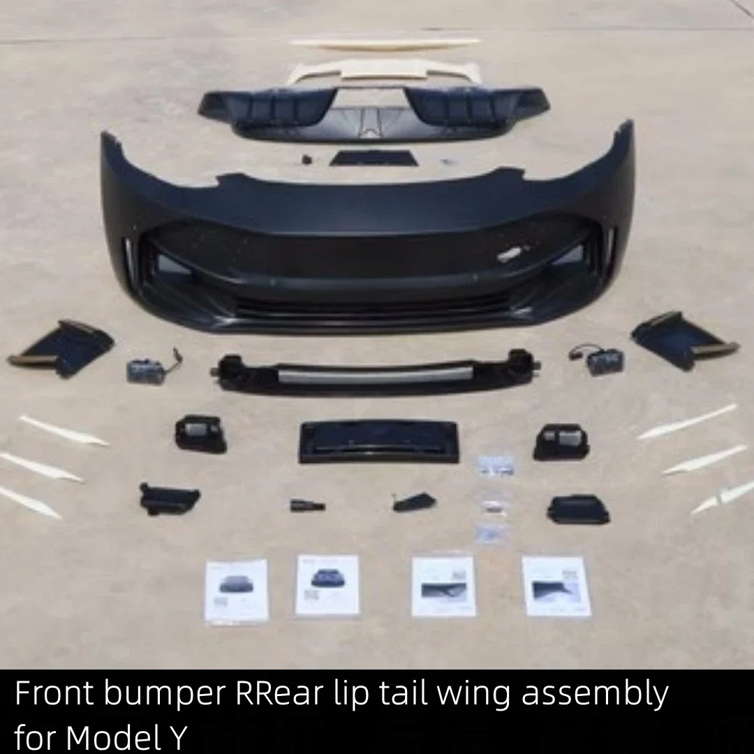Kit de carrocería para Tesla Model 3, actualización Y, parachoques delantero trasero, cola, labio trasero, falda lateral, accesorios para coche - imagen 2