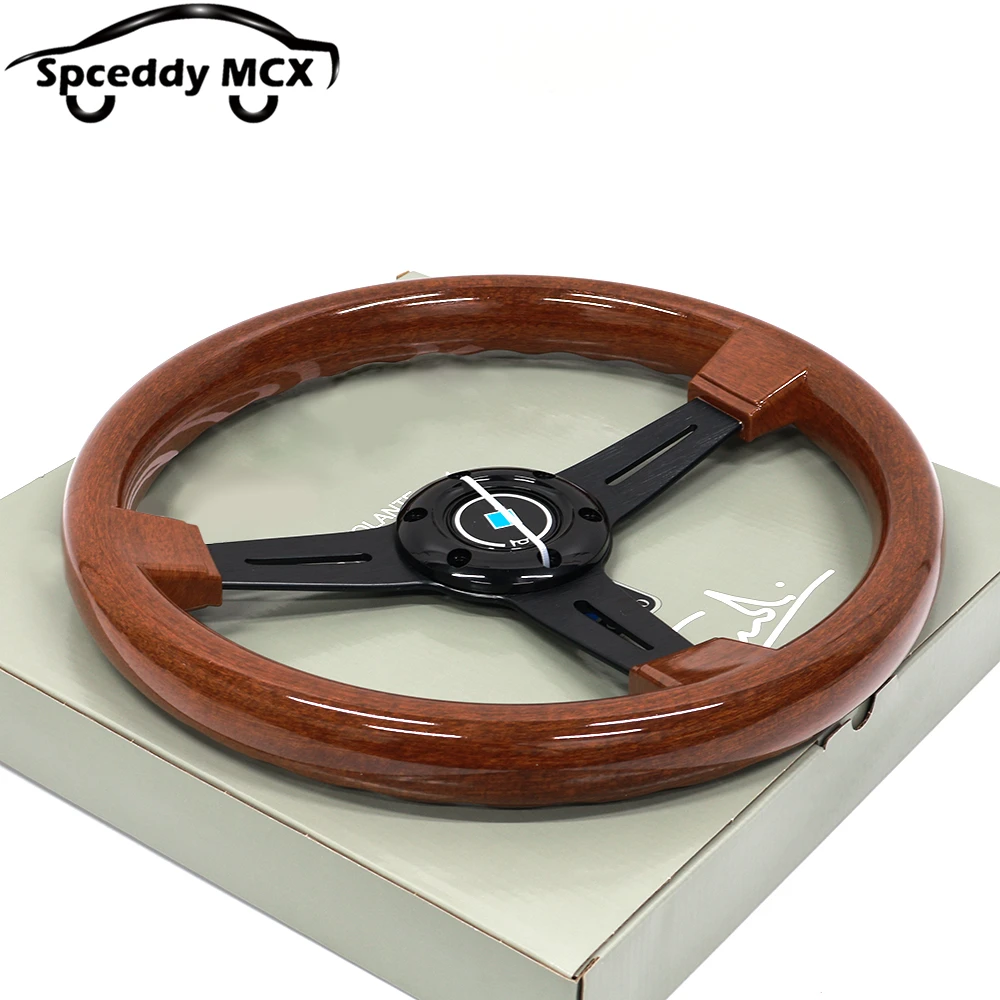 Volante clásico madera 350mm ABS – racing retro negro/plata - imagen 5