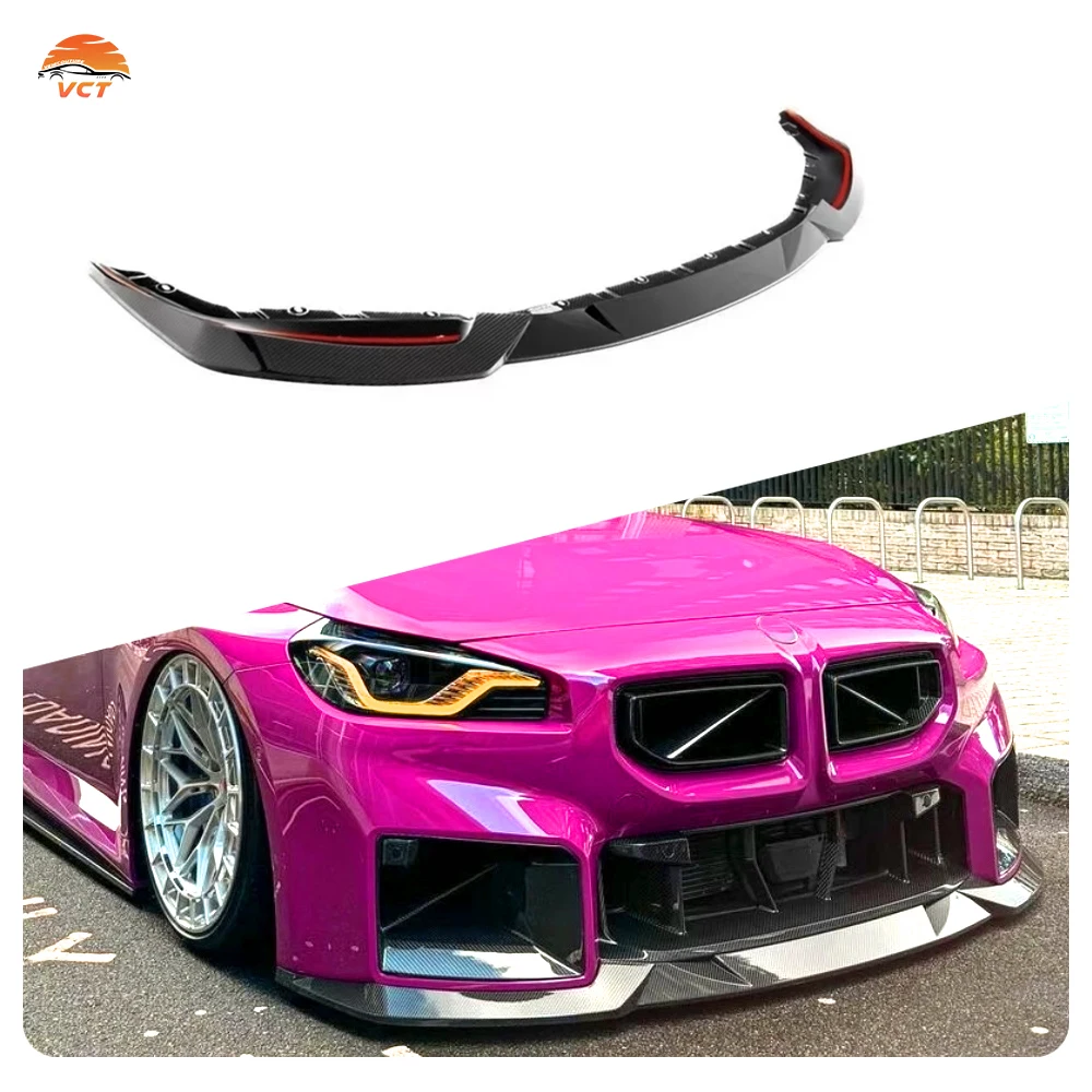 Difusor de labio delantero estilo R44 de fibra de carbono Real de alta calidad, pieza de automóvil para labio delantero de fibra de carbono G87 M2