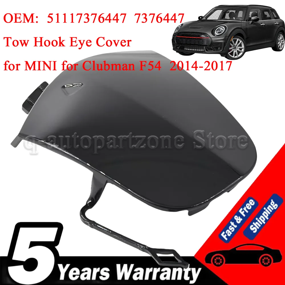 51117376447 Tapa del gancho de remolque negro brillante BMW MINI F54 Clubman