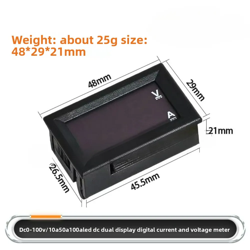 Medidor voltaje corriente digital 0-100V 100A pantalla dual LED - imagen 2
