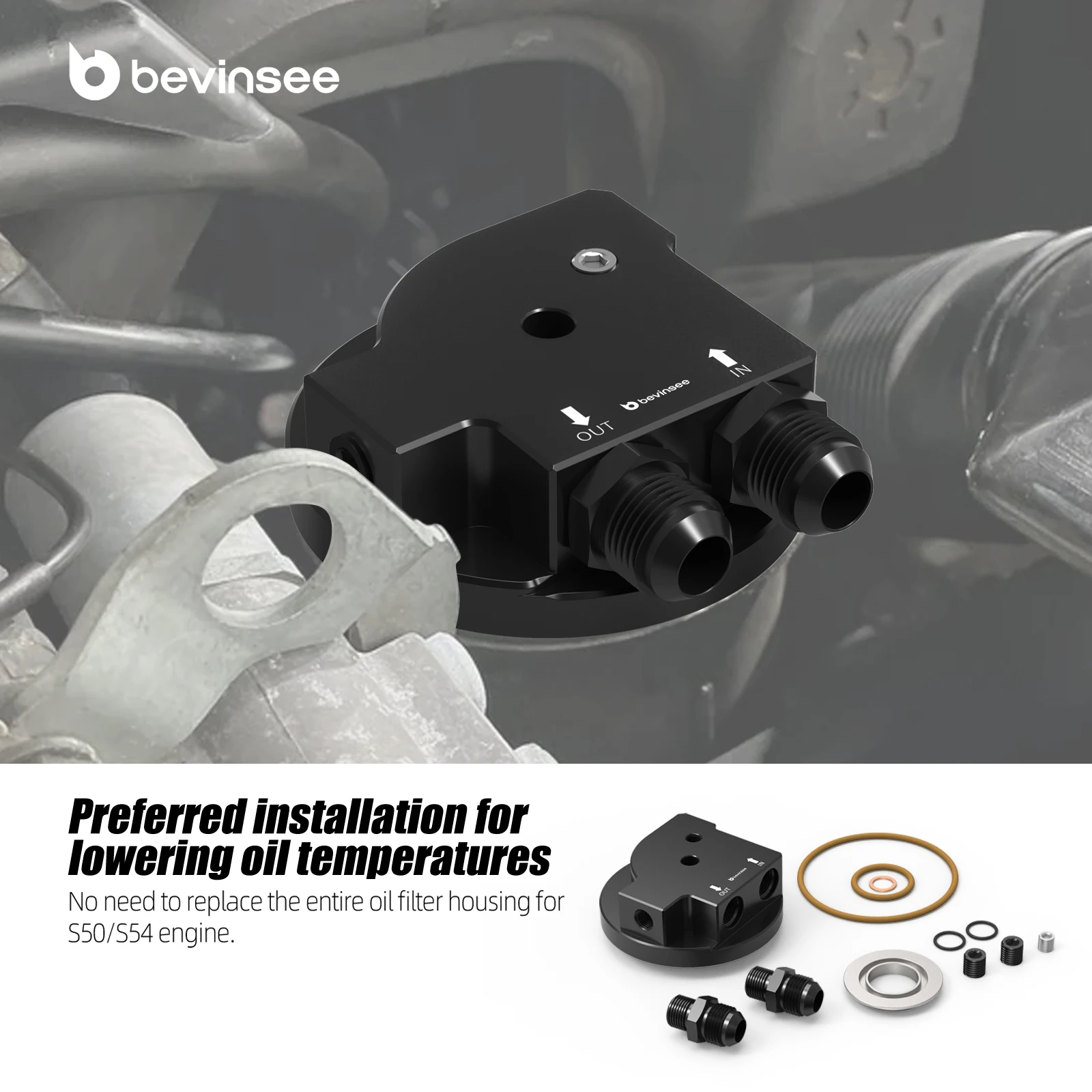 (Stock UE, EE. UU. y Reino Unido) para motores de 6 cilindros M50/S50/S52/S54, adaptador de enfriador de aceite para BMW E36 E46 M3 E34 Z4M E85/E86 reemplazar 11421741000 - imagen 5