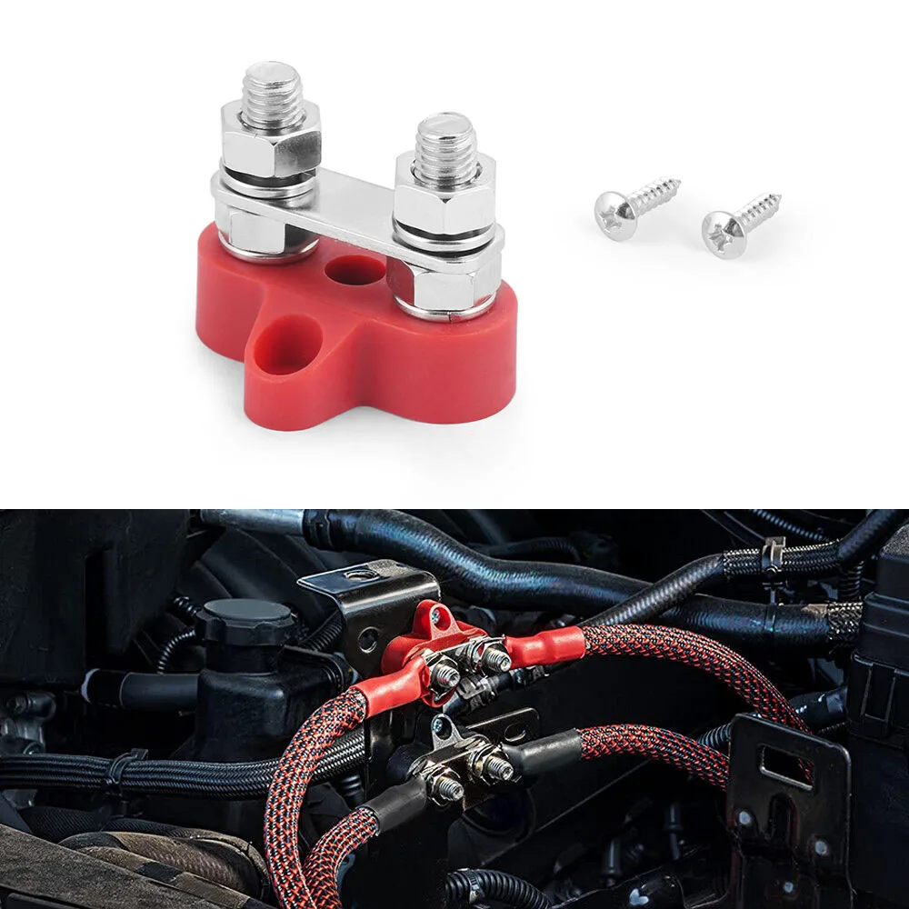 1 Uds bloque de terminales de barra colectora 5/16 pulgadas M8 DC 48V bloque de conexiones de energía bloque de distribución de energía perno de Terminal de batería para camión RV - imagen 3