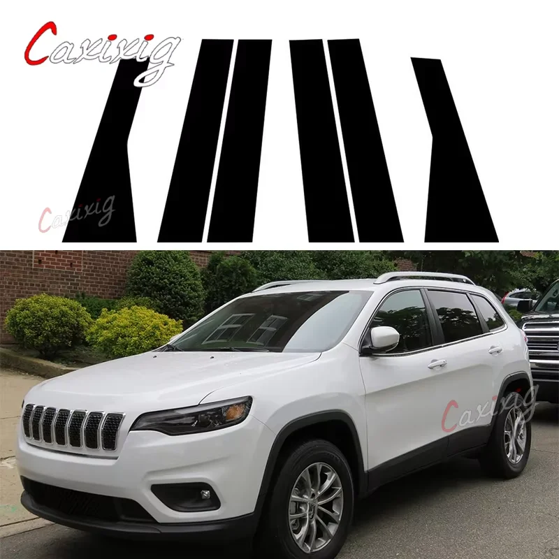 Embellecedores de pilar en piano negro brillante para Jeep Cherokee KL