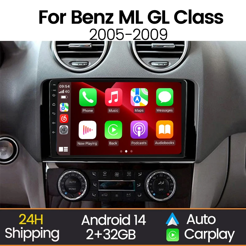 Radio MEKEDE CarPlay inalámbrico y Android Auto para Mercedes ML W164