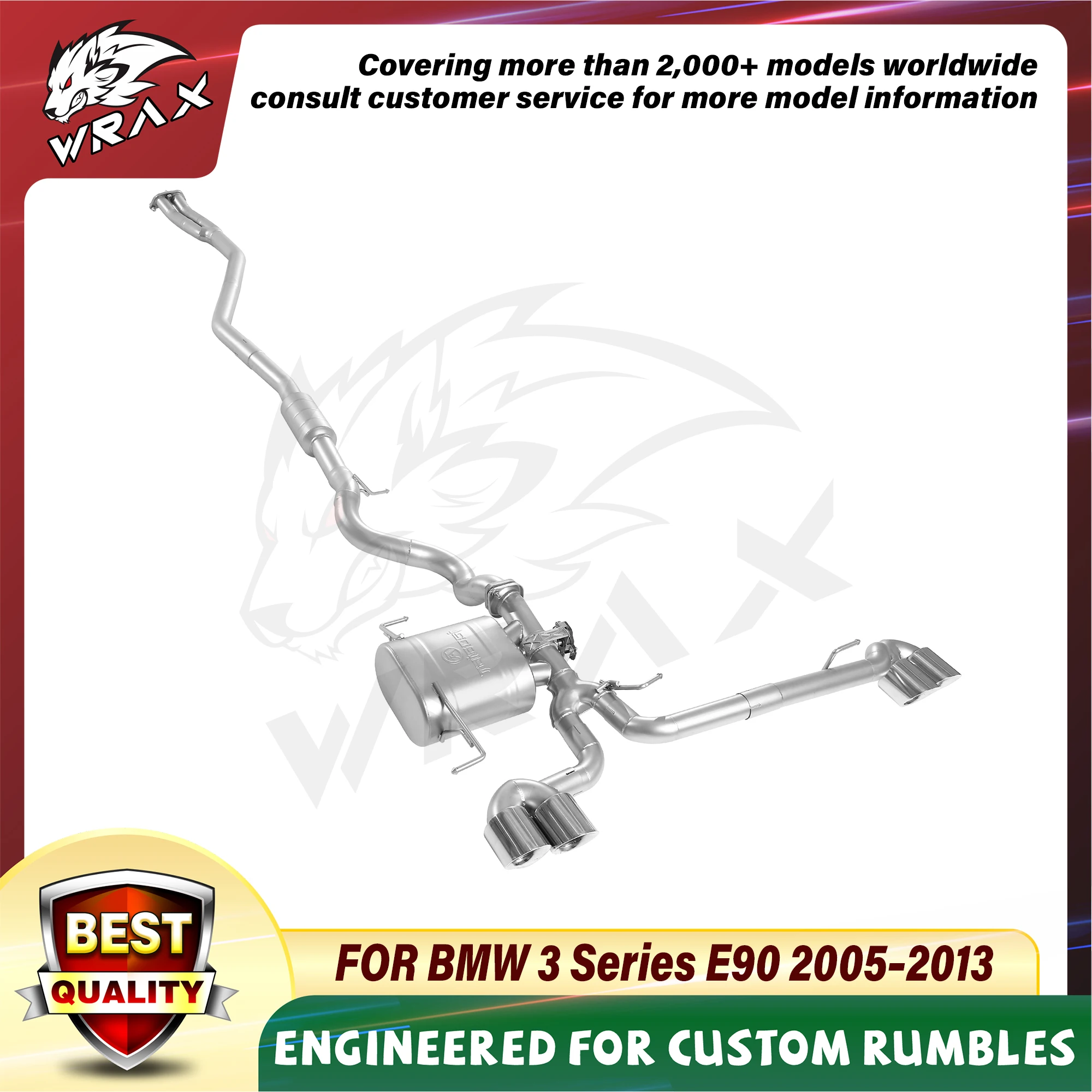 Escape WRAX Catback BMW Serie 3 E90 de acero inoxidable 2005-2013