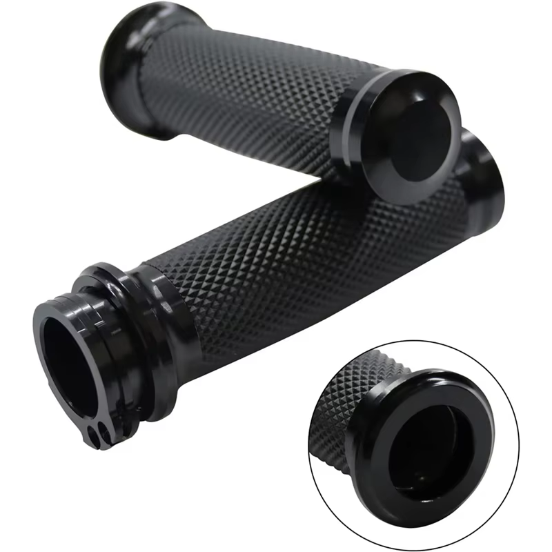 Puños universales de moto 25 mm negros para Harley Sportster y Suzuki - imagen 4