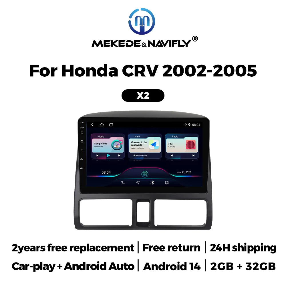 Autoradio Android MEKEDE Honda CR-V 2001-2006 con CarPlay y Bluetooth - imagen 2