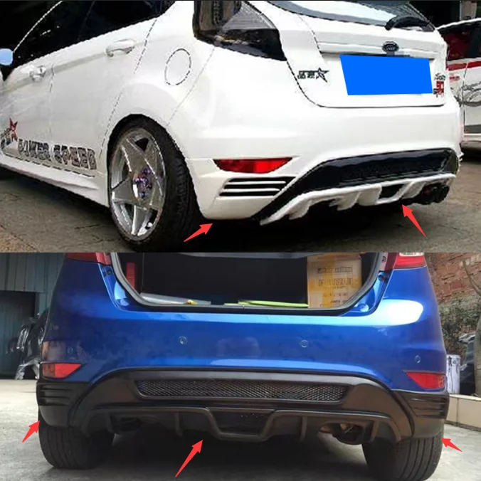 Ford Fiesta MK7 con difusor trasero estilo ST negro mate