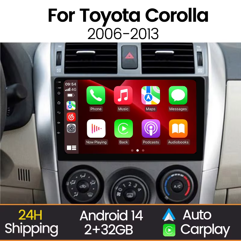 Pantalla Android MEKEDE con CarPlay para Toyota Corolla E140/E150