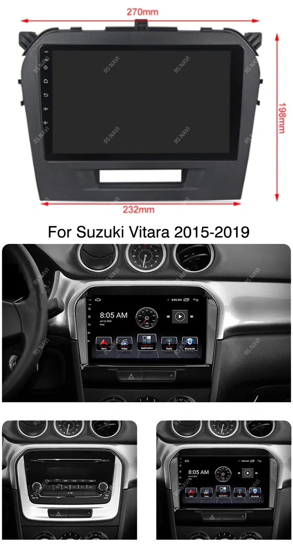 Android 15 Carplay Auto para Suzuki Vitara