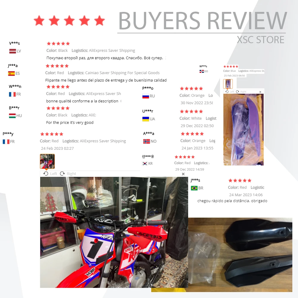 Protectores de manos universales instalados en una motocicleta