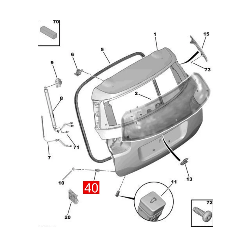 YL00358780 para Peugeot 4008 5008 Citroen C5 AIRCROSS maletero muelle de goma cubierta de válvula ajustable bloque amortiguador de puerta trasera bloque de goma - imagen 3