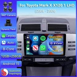 Radio multimedia Android 15 para Toyota Mark X X120 2004-2009 con CarPlay