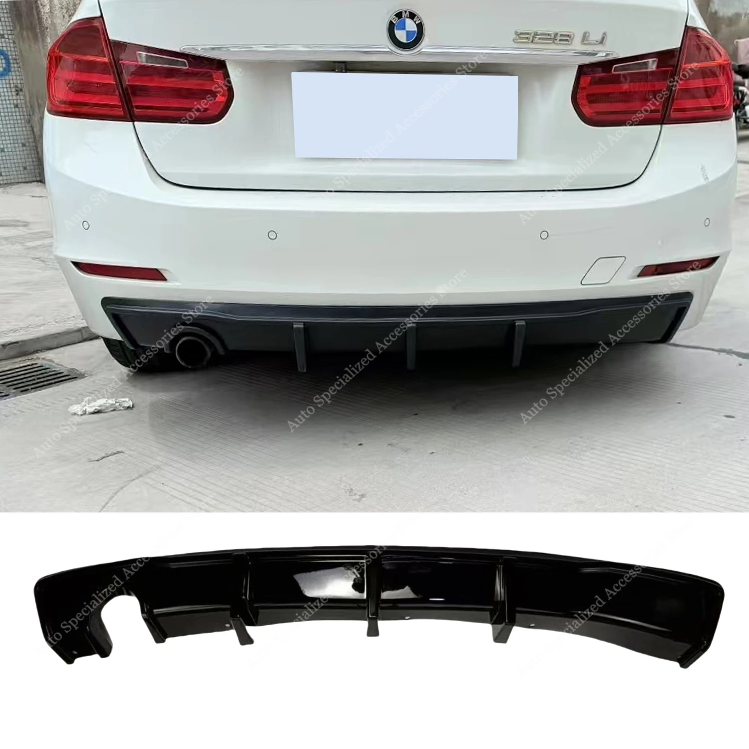 Difusor parachoques trasero BMW F30 318i 318d 320i 320d MP ABS