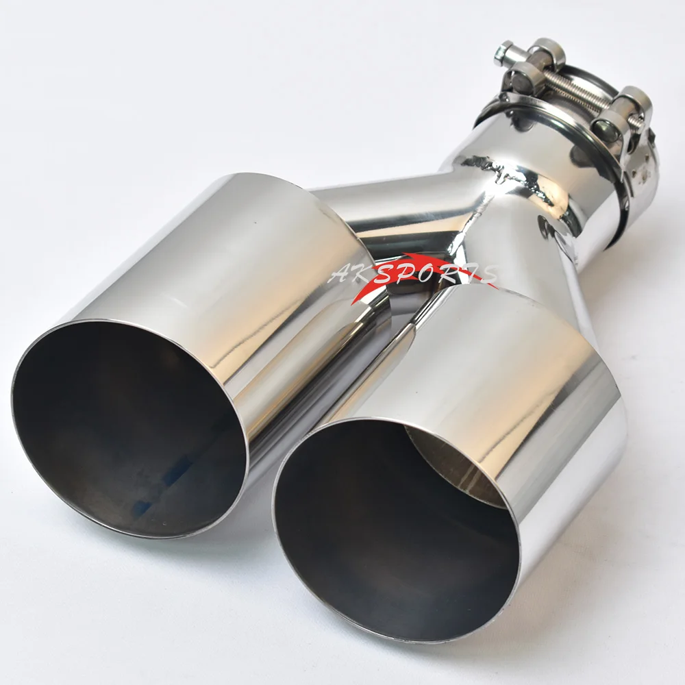 Tubo escape universal acero inoxidable doble capa silenciador brillante - imagen 4