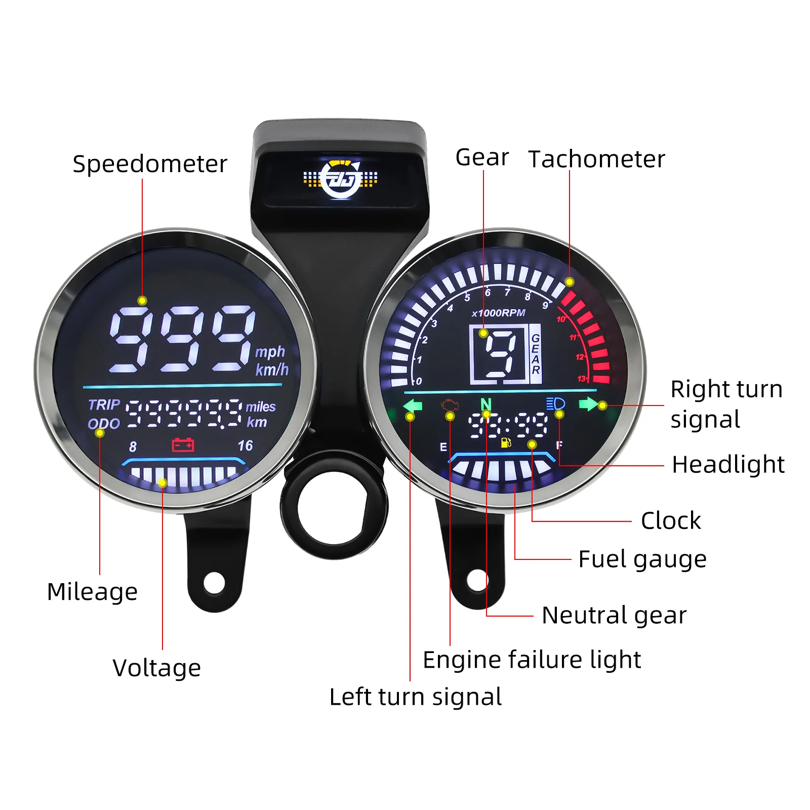 Velocímetro digital LCD con odómetro y marcha Suzuki GN125/150 - imagen 2