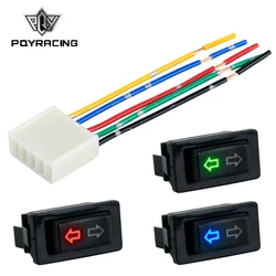 Interruptor elevalunas universal 5 pines 12V 20A luz azul/roja