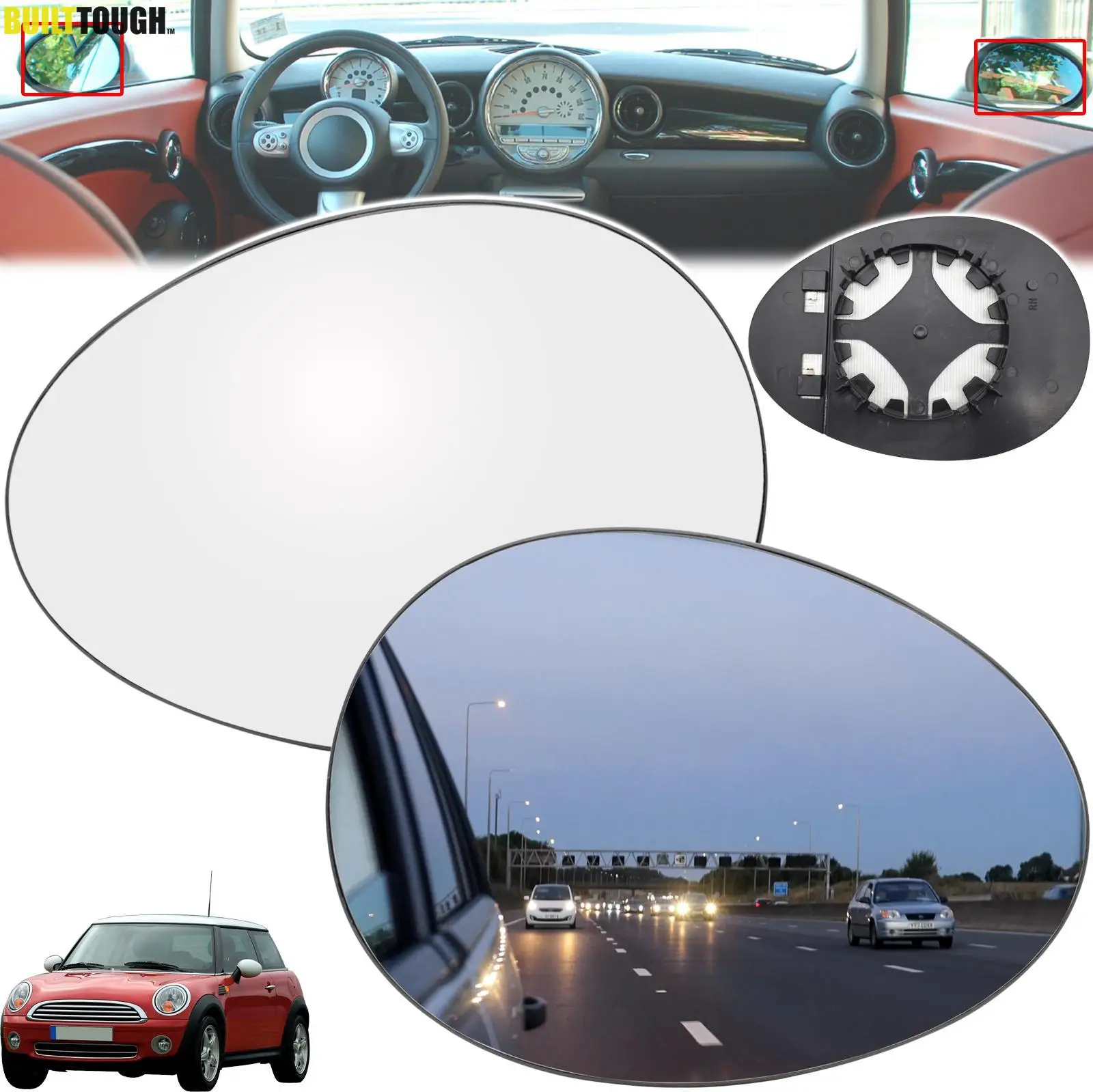 Cristal retrovisor Mini R56-R60 2007-2014 – calentado convexo ambos lados