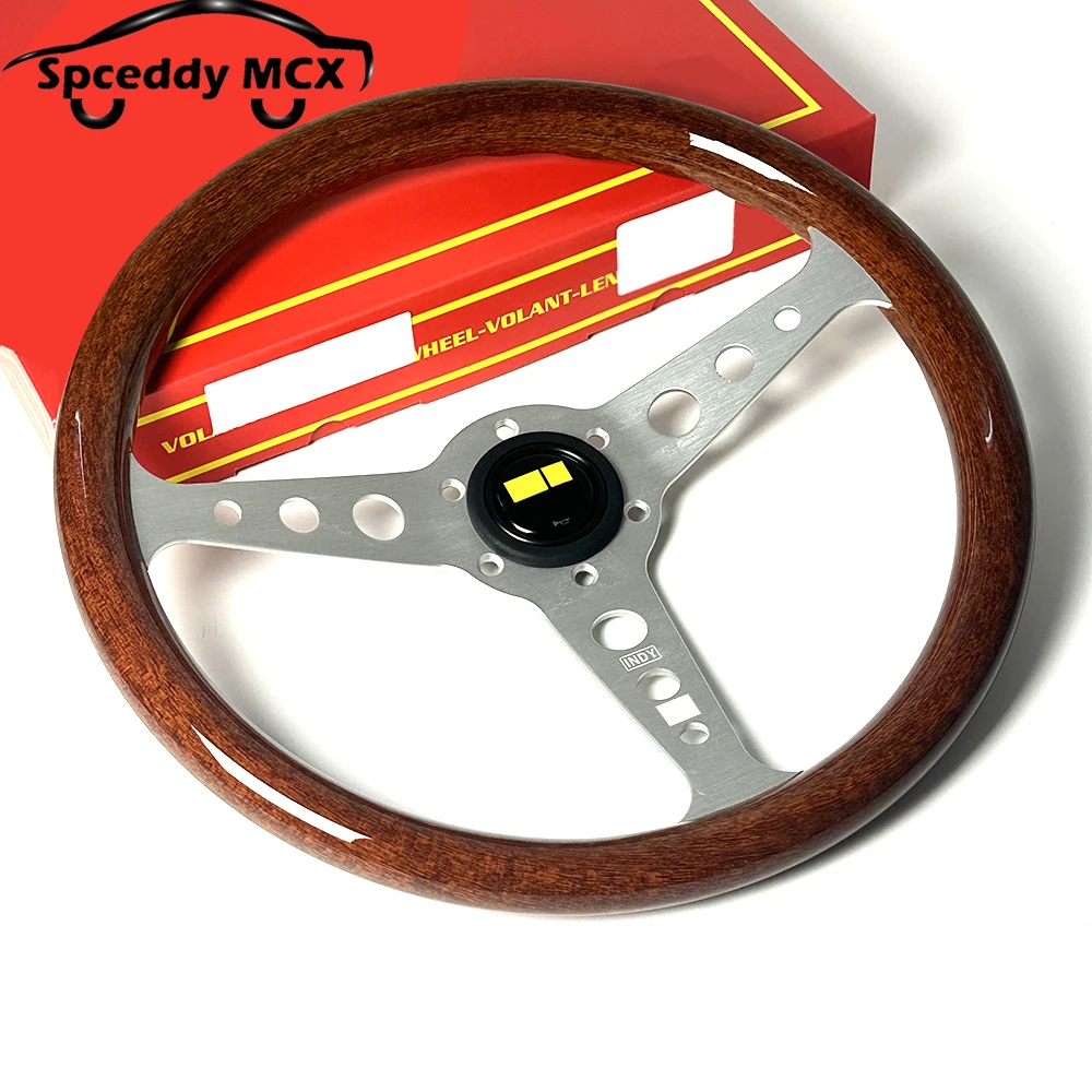 Volante deportivo Heritage INDY de madera estilo clásico, 358 mm - imagen 3