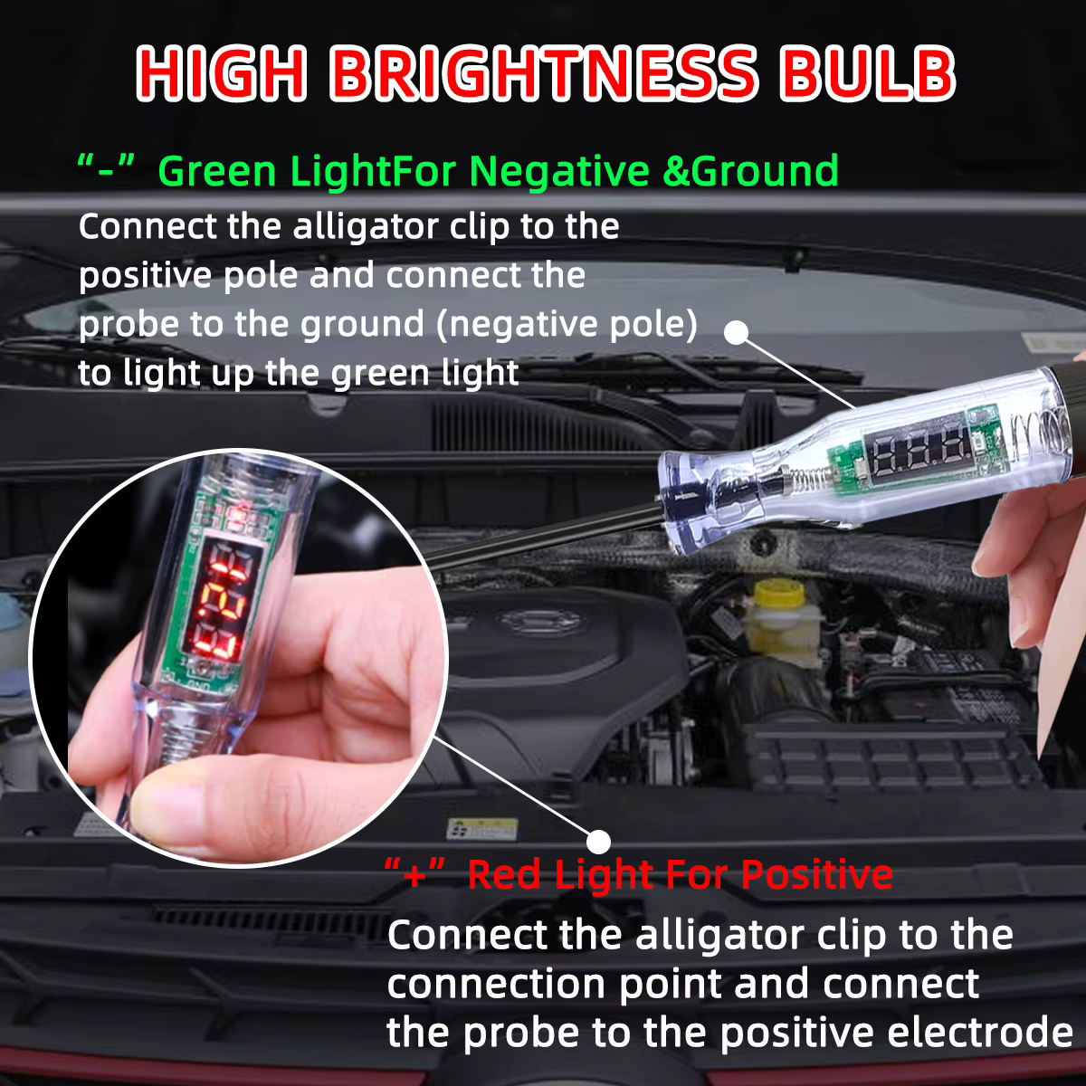 Comprobador de circuitos para coche de 5-120 V con pantalla digital - imagen 5