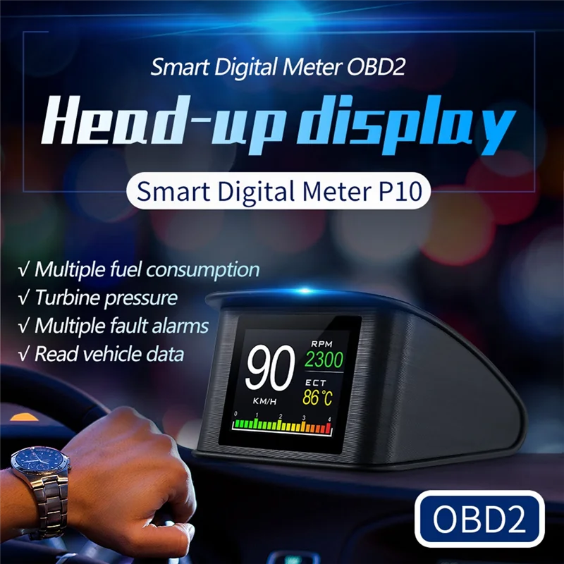 Ordenador de conducción OBD2 P10 pantalla frontal con velocímetro - imagen 2