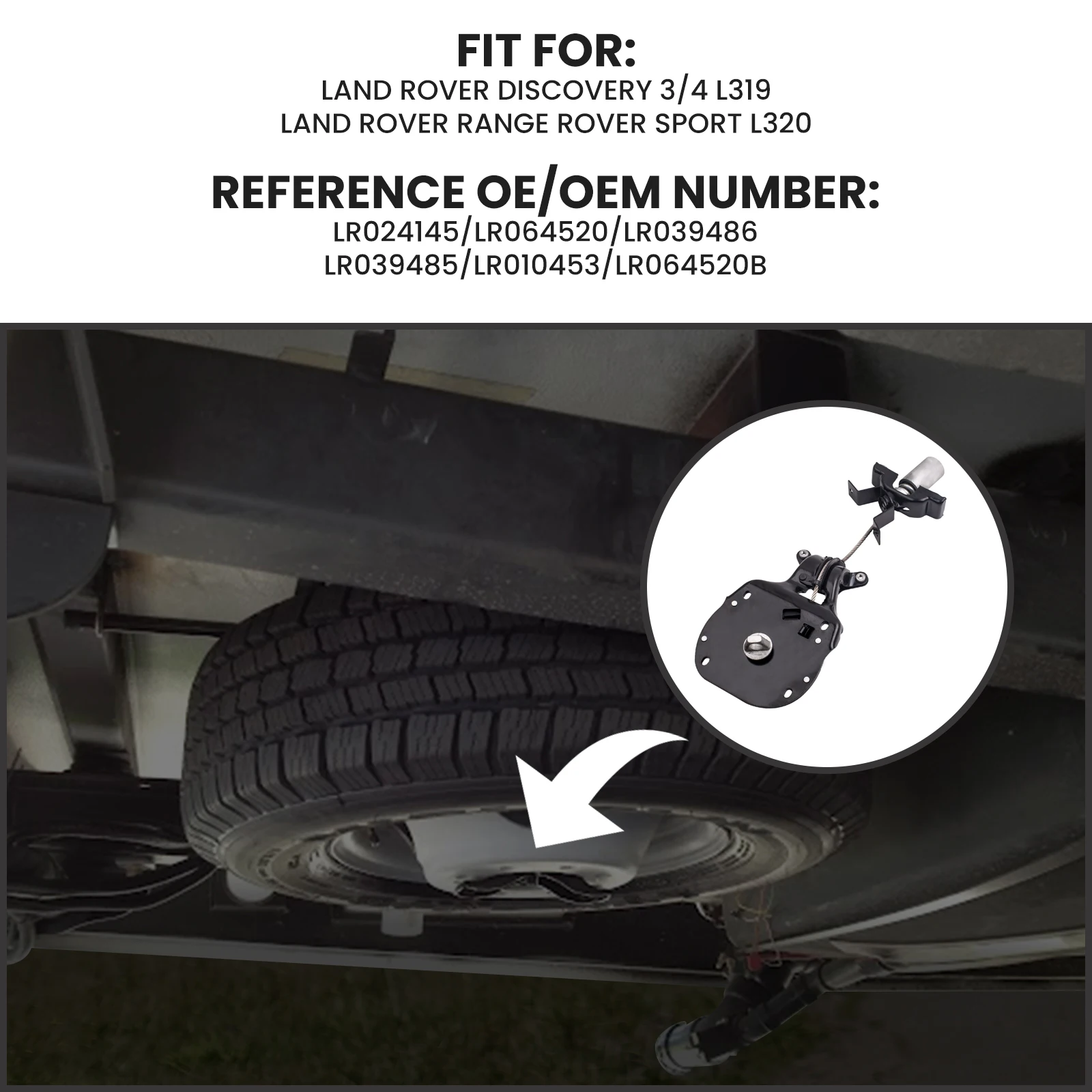 Cabrestante de rueda de repuesto para Land Rover LR3 - imagen 2