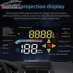 HUD M17 pantalla frontal OBD GPS – Velocímetro RPM y temperatura