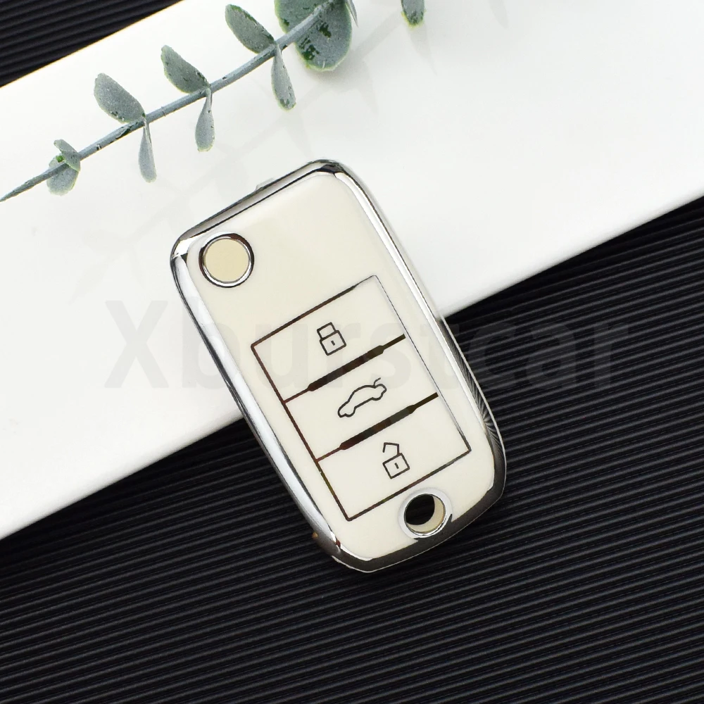 Detalle del diseño de la funda para llave con botones en relieve