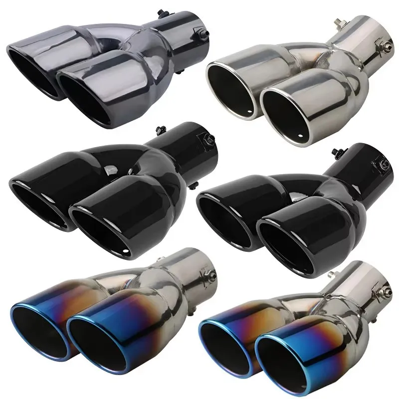 Punta escape 63mm doble salida universal acero inoxidable - imagen 2