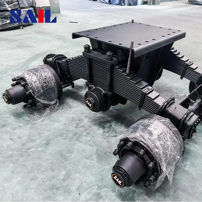 VELA personalizada 25T 30T 35T 40T 24T 28T 32T 36T pista de remolque piezas de automóvil eje suspensión de un solo punto Bogie - imagen 5