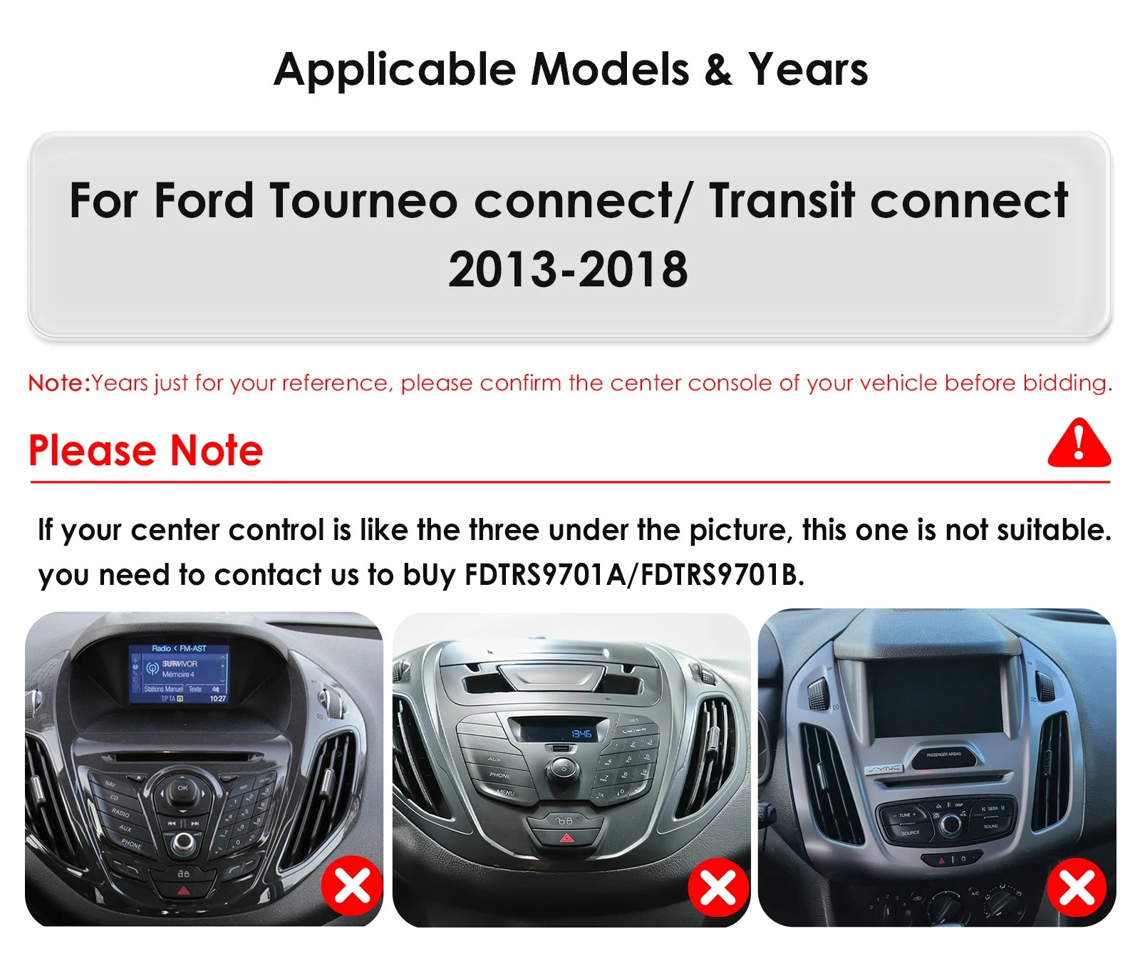 Pantalla multimedia del autoradio para Ford Transit y Tourneo Connect