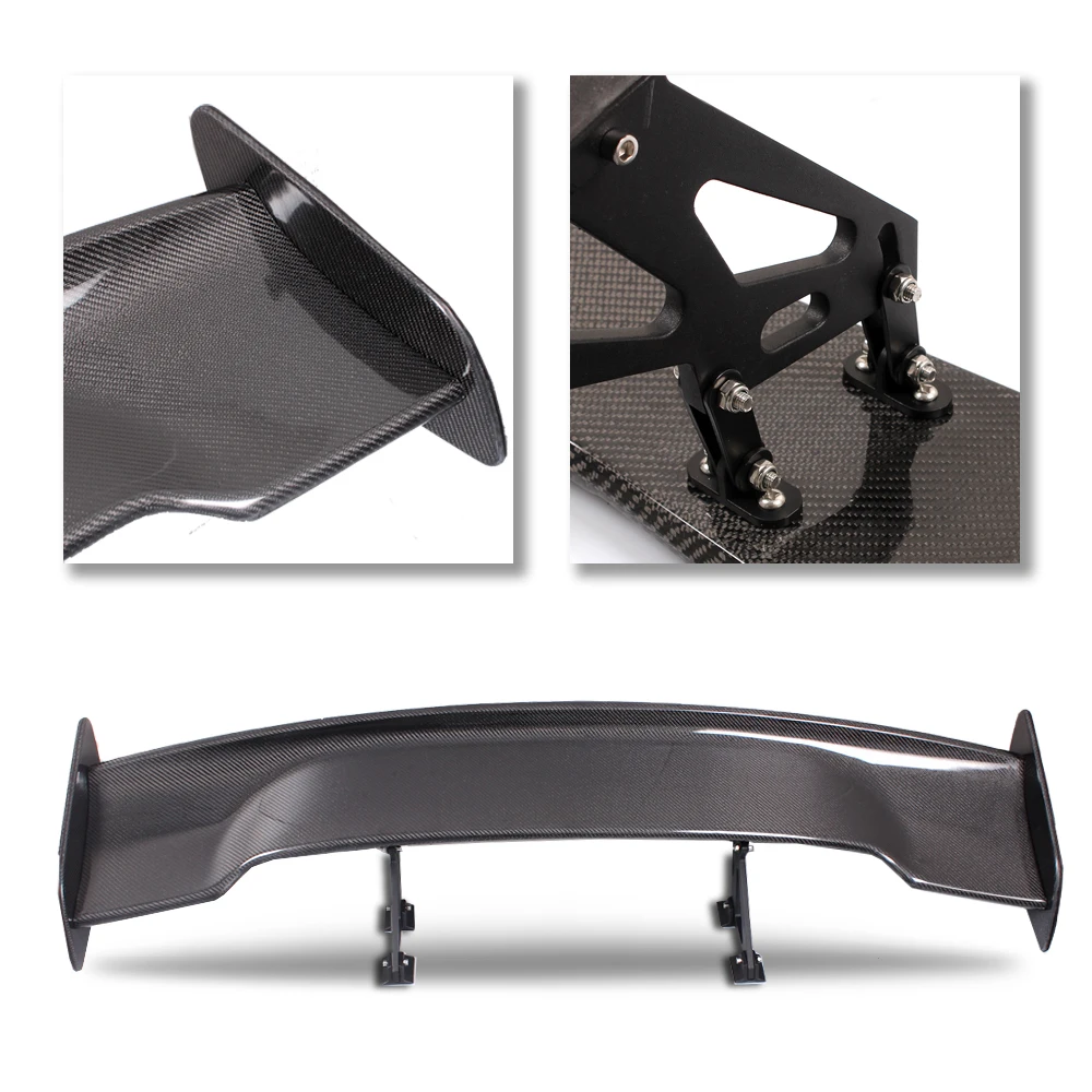 Alerón trasero GT de fibra de carbono con soporte ajustable universal - imagen 5