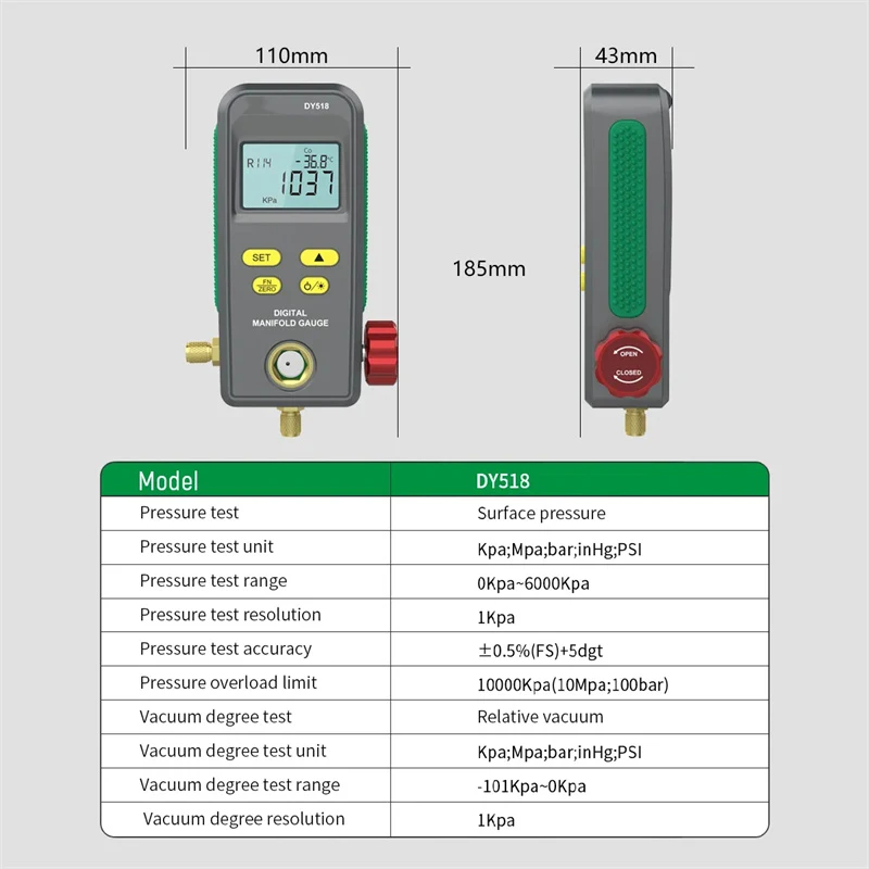 Manómetro presión refrigerante A/C para mantenimiento aire acondicionado - imagen 2