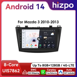 Radio android 2Din 9" Hizpo para Mazda 3 (2010-2013) GPS BT CarPlay