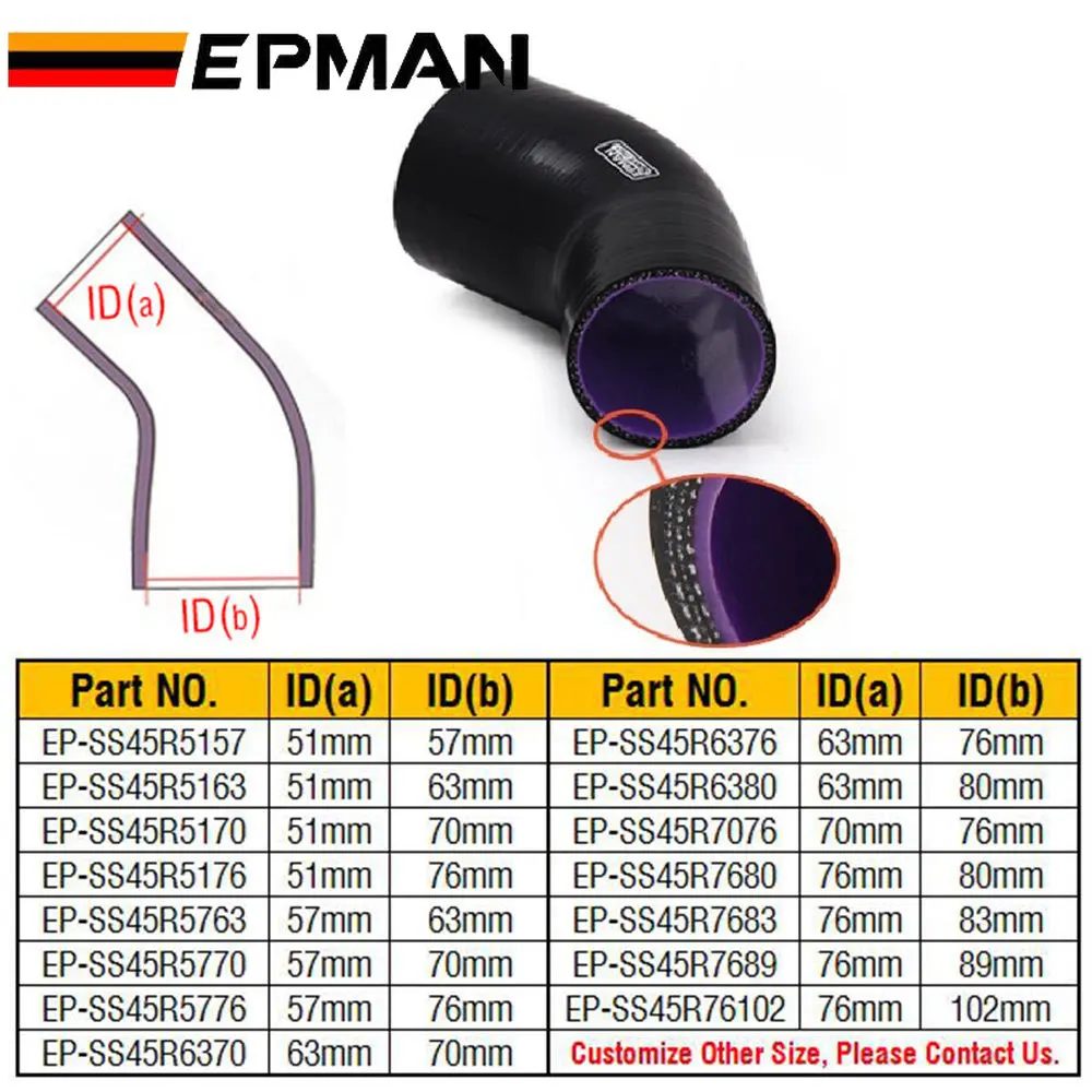 EPMAN Manguera reductora de codo silicona 45° EP-SS45R BMW E36 M3/325i - imagen 4