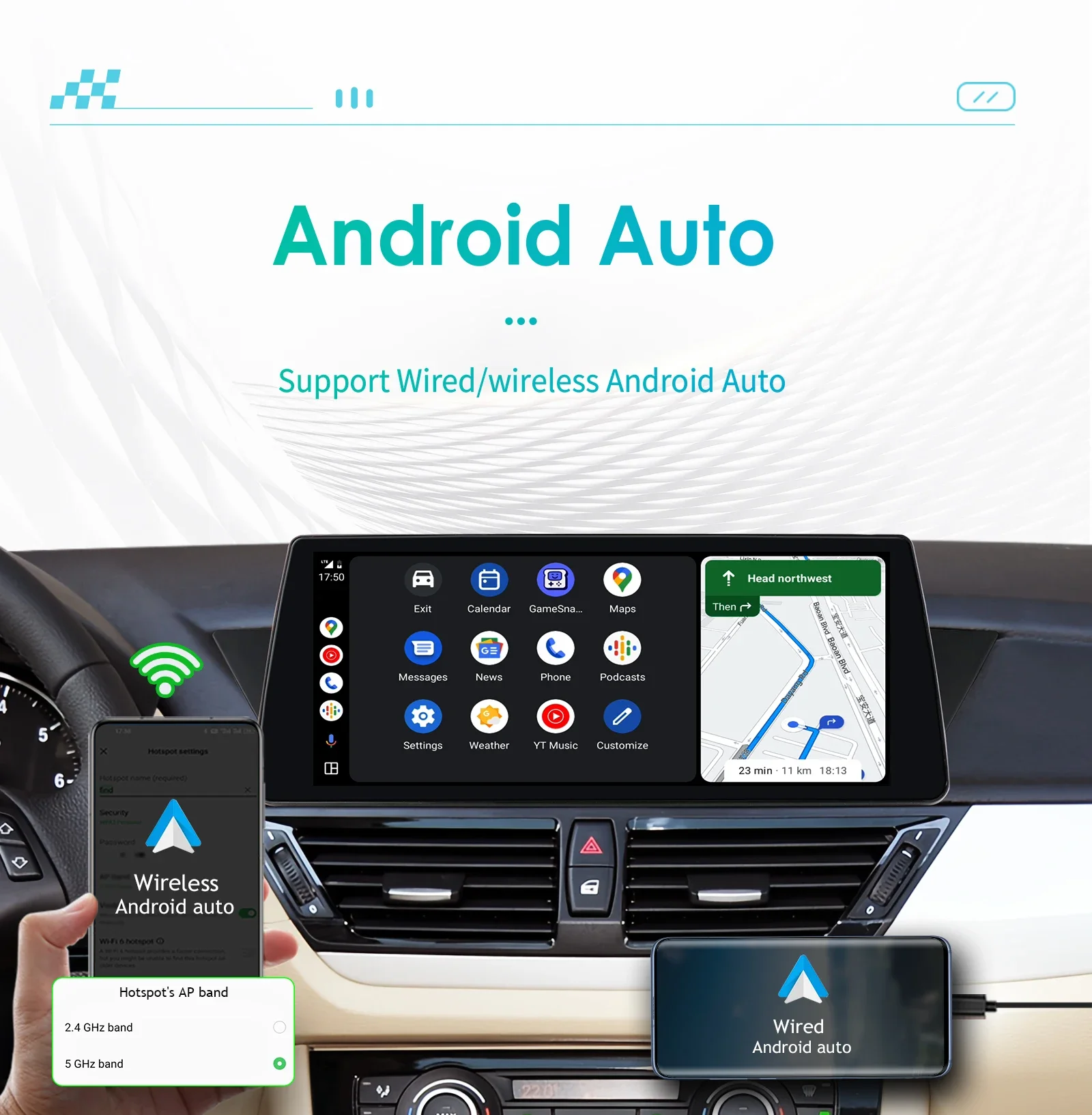 Autoradio Carplay Android 13, 10,25 pulgadas para BMW F48 2016 2017 X1 E84 09-15, sistemas inteligentes multimedia para coche, unidad principal GPS navi - imagen 5