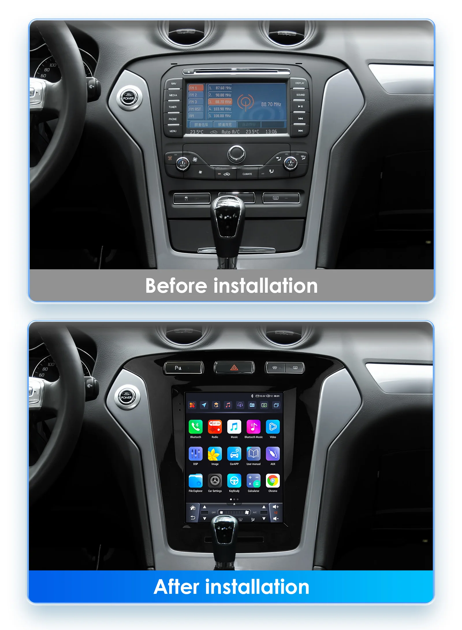 Radio GPS Android 2 DIN Ford Mondeo Mk4 Galaxy – 9,7 pulgadas CarPlay - imagen 2