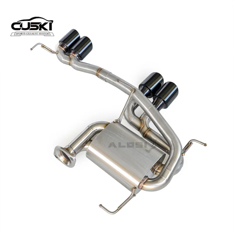 Parte trasera de gato de alta presión para BMW E90 E92 320i 318i 325i 2007-2012 onda de sonido de coche deportivo punta de escape de cuatro salidas difusor M3 adaptado - imagen 4