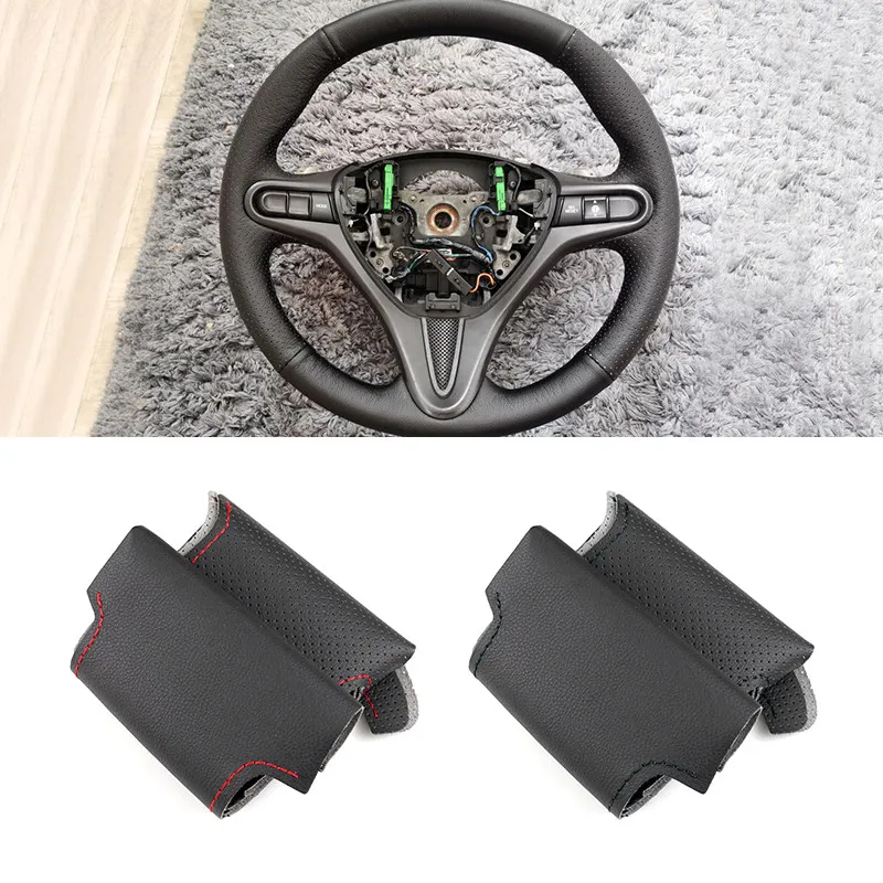 Cubrevolante de cuero perforado Honda Civic MK8 cosido a mano - imagen 2