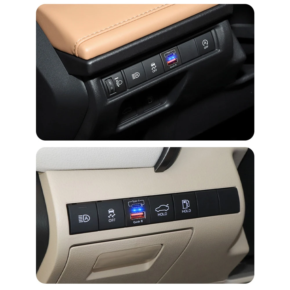 Cargador USB-C PD QC3.0 con voltímetro para Toyota - imagen 4