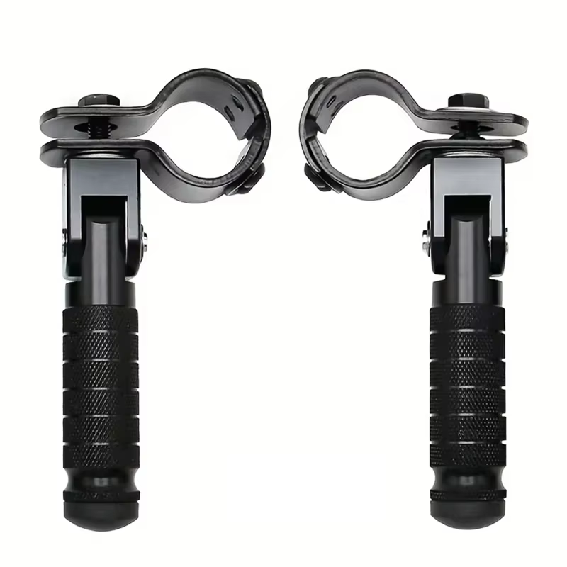 Reposapiés plegables de aluminio CNC para moto, negros