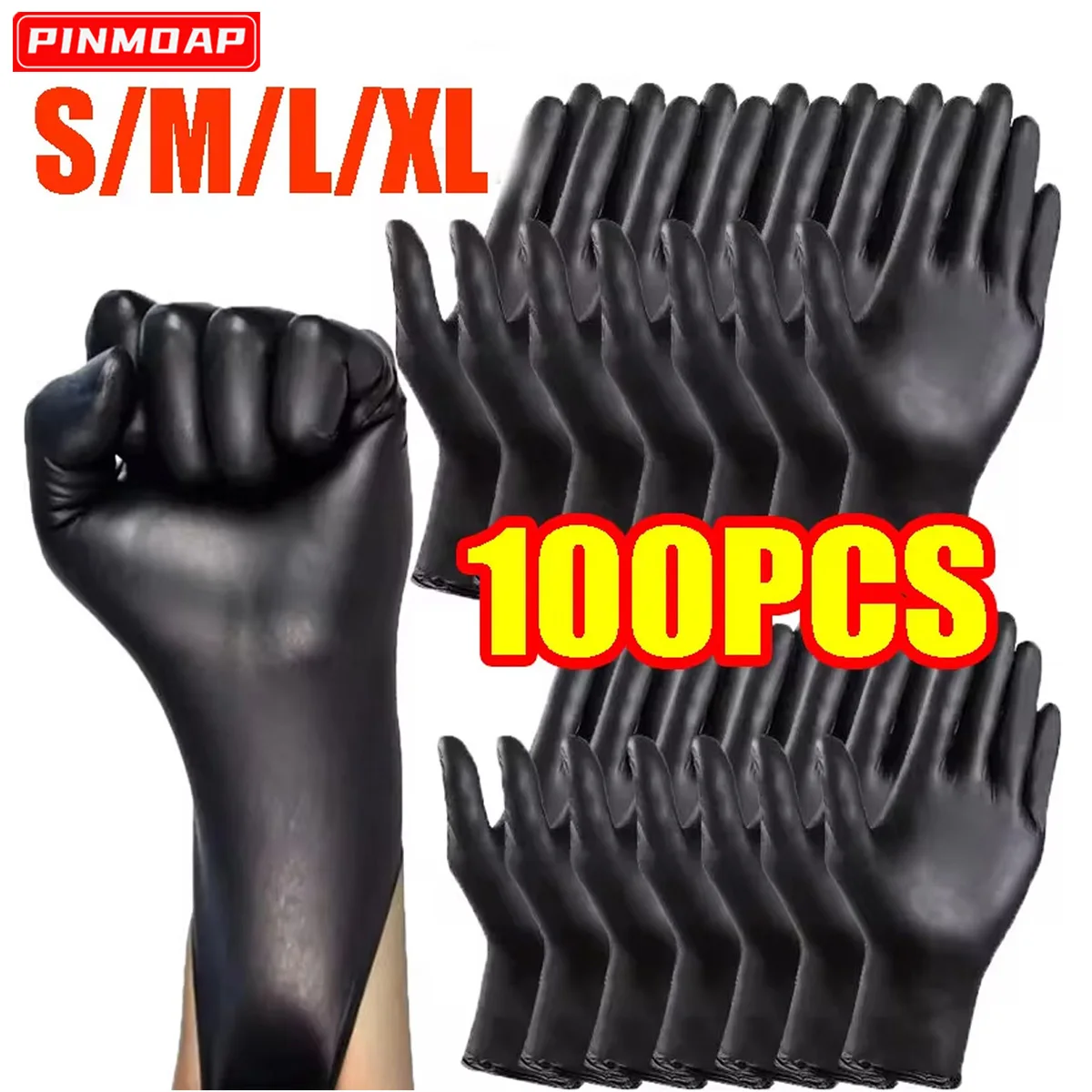 Guantes nitrilo negros desechables para limpieza y peluquería