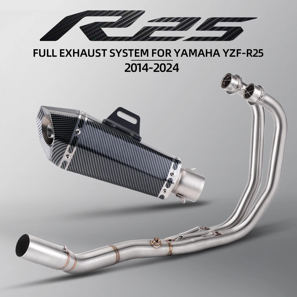 Escape slip-on Yamaha YZF R3 MT03 con silenciador de carbono - imagen 2